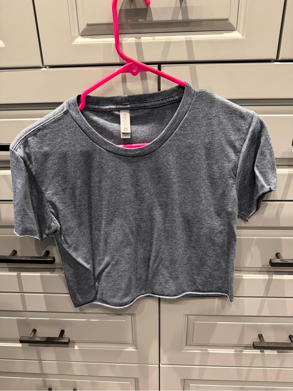 Next Level Apparel Charcoal Gray Crop Tee